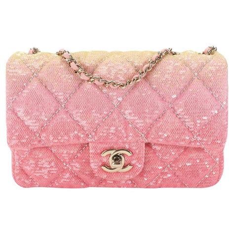 chanel pink sequin mini bag